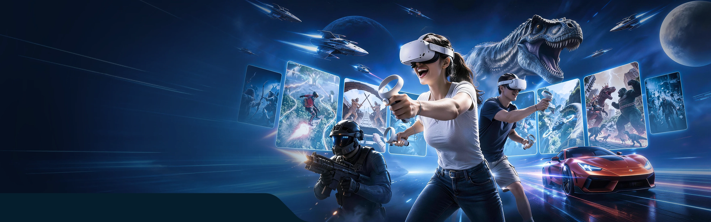 <span style="font-size: 50px">Fresh Content
New VR Experiences</span>