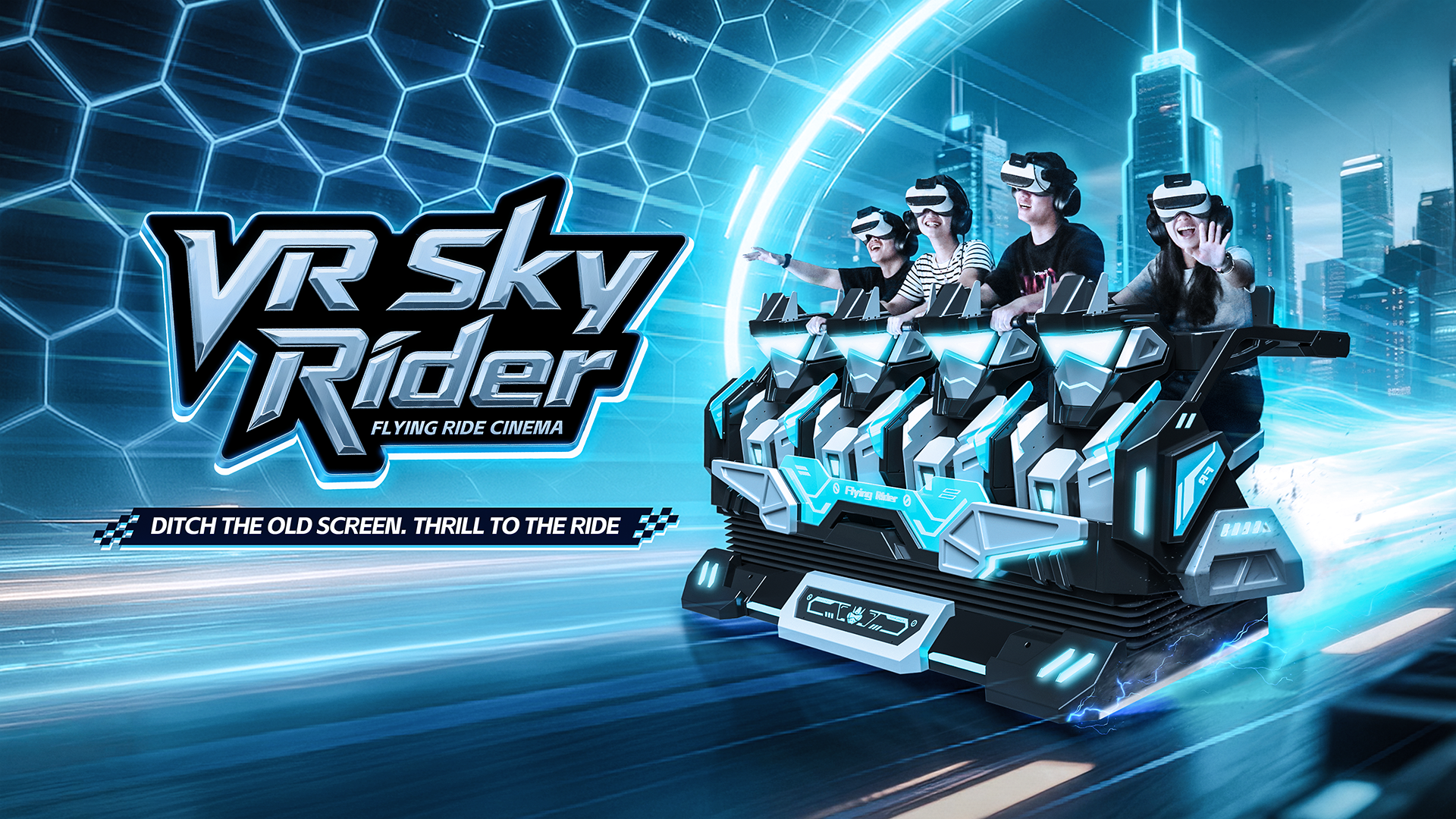 VR Sky Rider Flying Cinema 4 Palyers