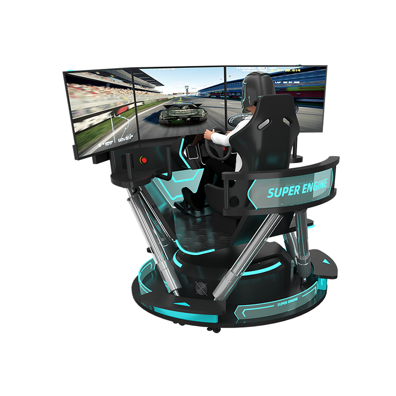 vr car racing simulator with 3 screen